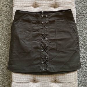 Express Green Lace-Up Mini Skirt